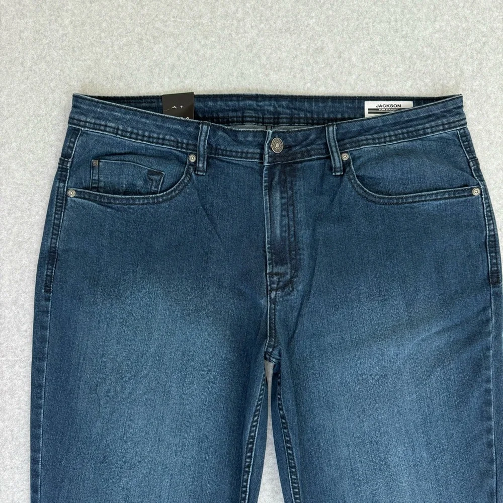 Buffalo David Bitton Jeans Mens 38 x 34 Blue Jackson Fit Slim Straight Blue New - Picture 2 of 16